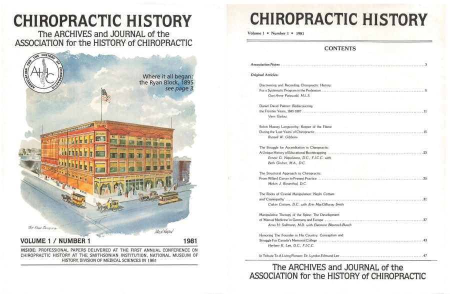 History Of Chiropractic - Back Issues